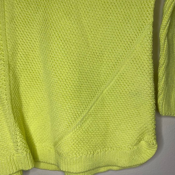 NEW TALBOTS womans plus sz 1X 100% pima cotton open knit yellow pullover sweater - Picture 7 of 10